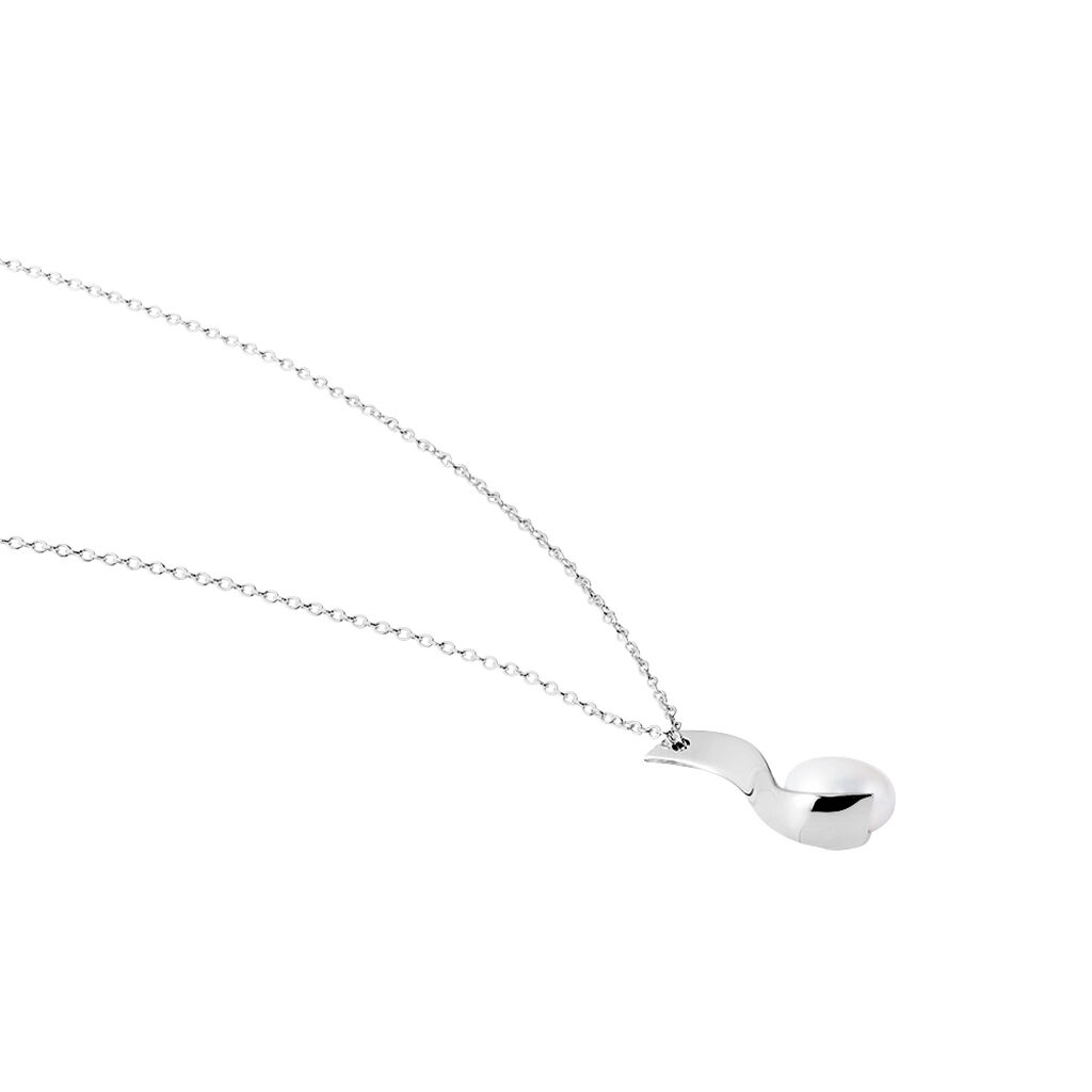 SELINA Damen Collier Silber Silber 925 Zuchtperle Wei&szlig; Spirale