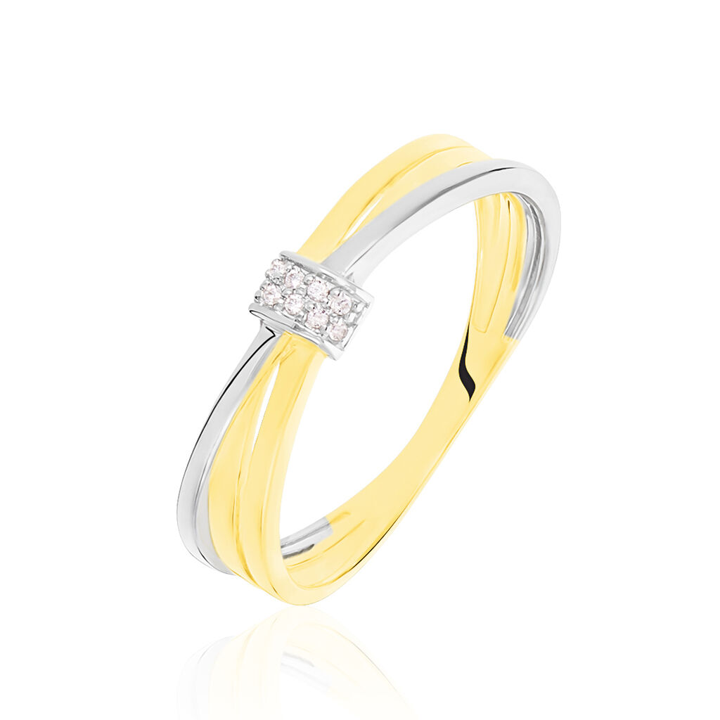 Bague Or Bicolore Teora Diamants - Spannringe Damen | OROVIVO