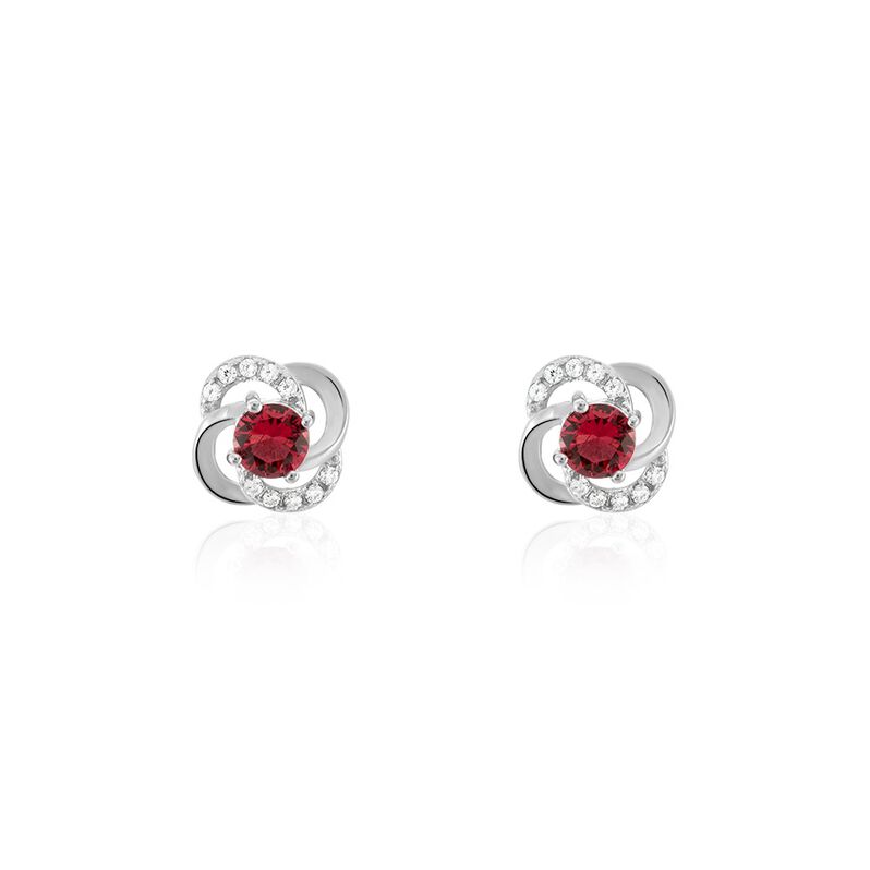 Boucles D'oreilles Puces Argent Weiss Clover Verre Oxydes De Zirconium - Spannringe Damen | OROVIVO