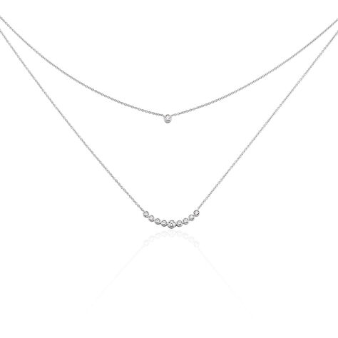 Damen Halskette Weißgold 375 Zirkonia - Halsketten Damen | OROVIVO