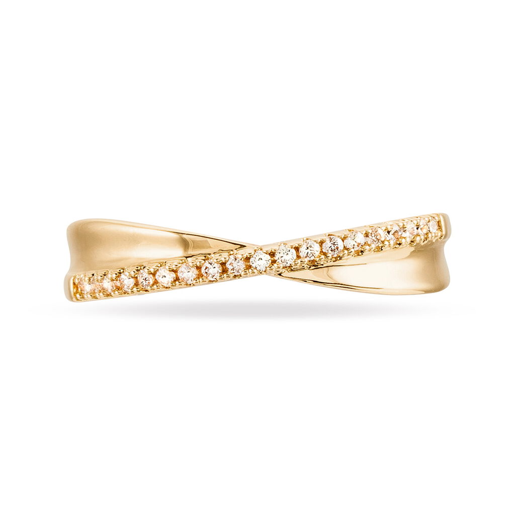 Damenring Messing Gold plattiert Zirkonia Lian - Ringe mit Stein Damen | OROVIVO