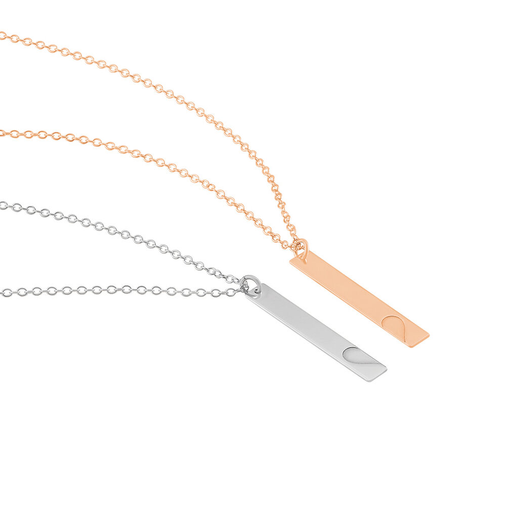 Damen Collier Silber Bicolor 925 Barren B 1,5 mm