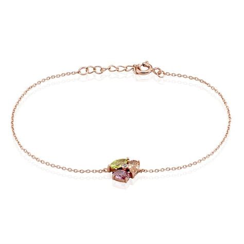 Damen Armband Silber rosevergoldet 925 Zirkonia Blume Blumena - Armbänder mit Anhänger Damen | OROVIVO