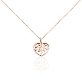 Damen Halskette Silber 925 Rosé Vergoldet Diamant - Herzketten Damen | OROVIVO