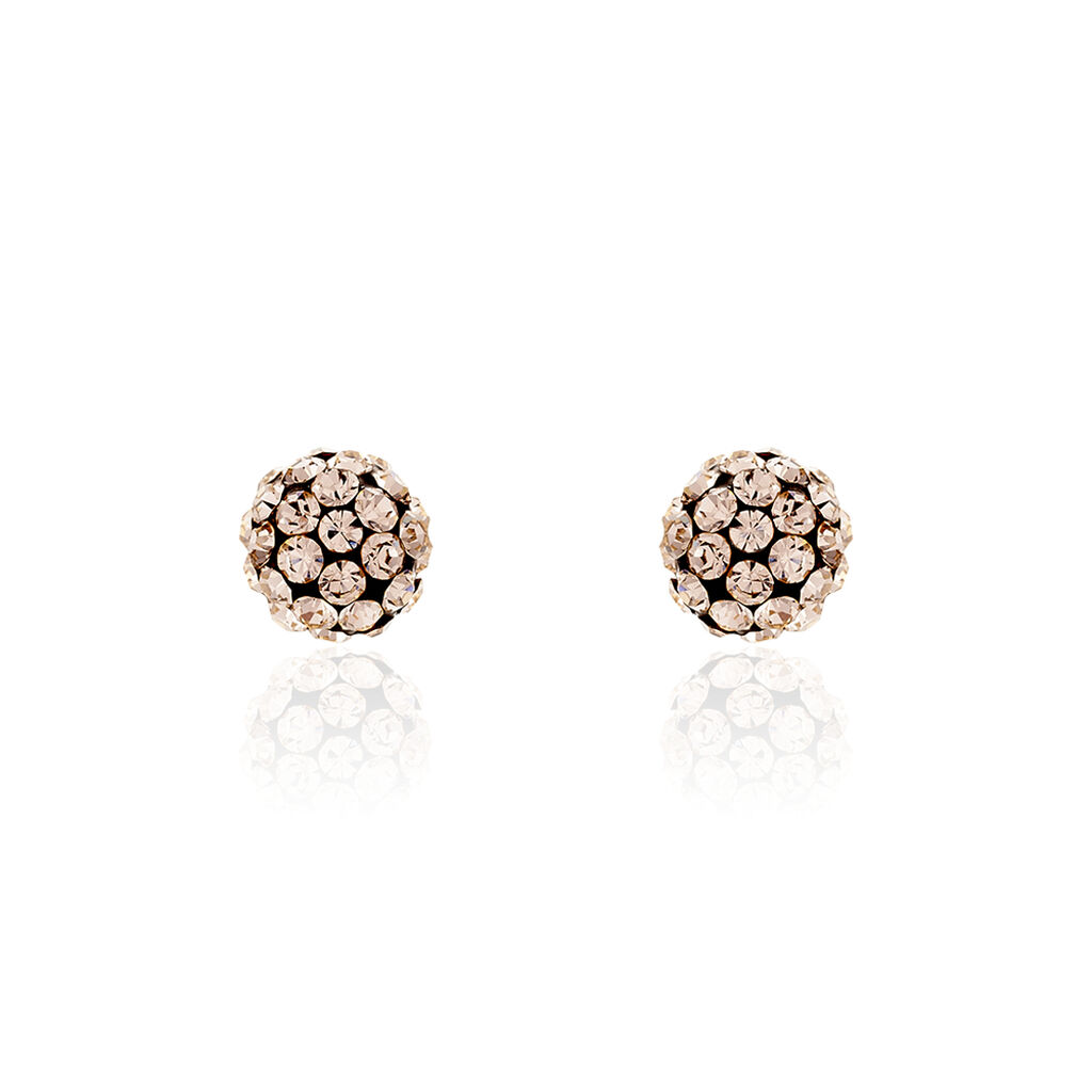 TUVALLA Damen Ohrstecker Silber 925 Strass Champagner Ball - Ohrstecker Damen | OROVIVO