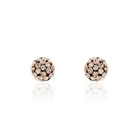 TUVALLA Damen Ohrstecker Silber 925 Strass Champagner Ball