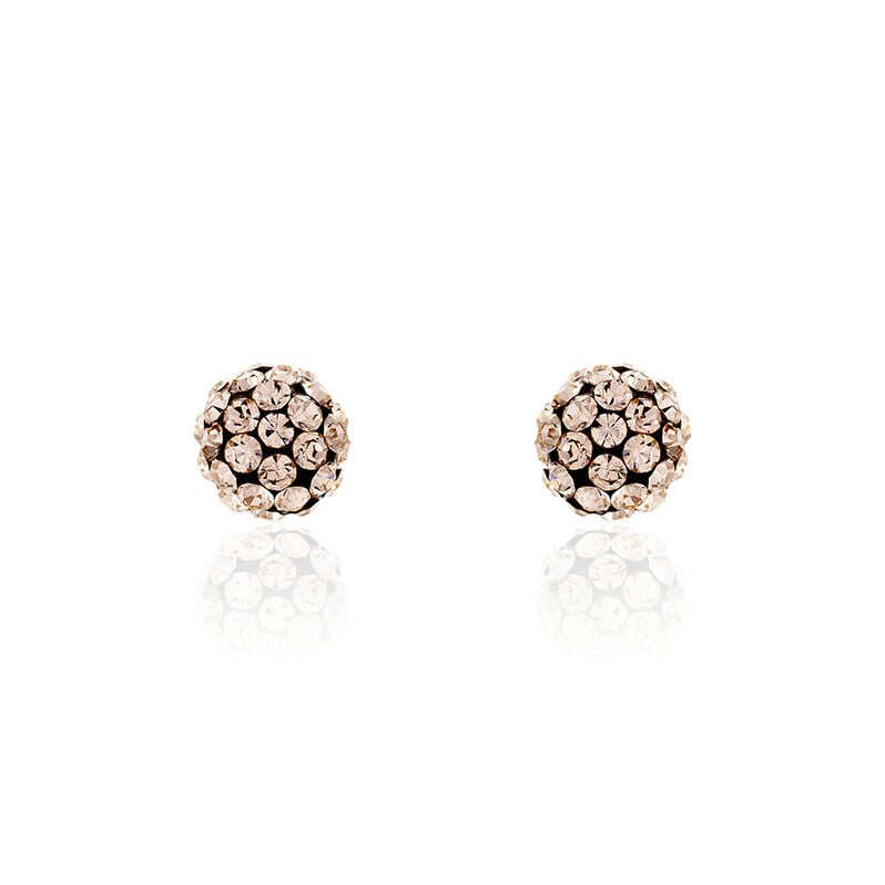 TUVALLA Damen Ohrstecker Silber 925 Strass Champagner Ball - Ohrstecker Damen | OROVIVO