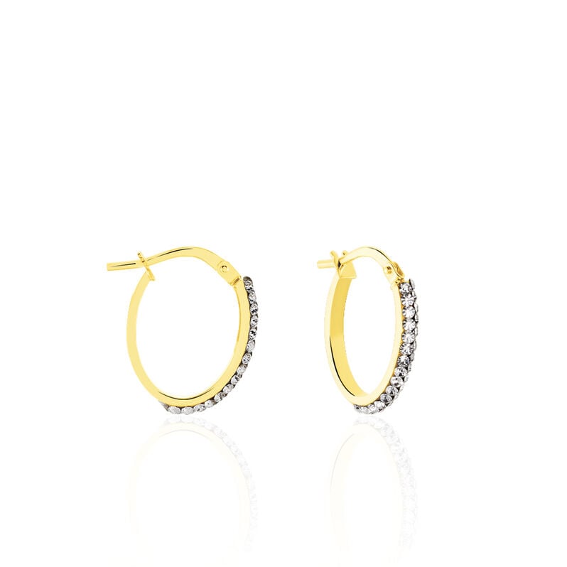 Damen Creolen Gold 375 Kristall  - Creolen Damen | OROVIVO