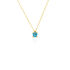 Oxicean Damen Collier Gold 375 (9 Karat) Zirkonia Blau Viereck