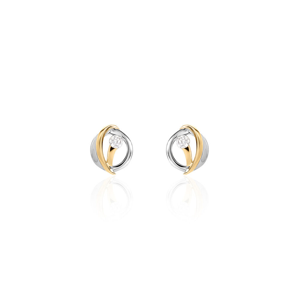 PAM Damen Ohrstecker Gold 333 (8 Karat) Andere Steine Weiß, Ohrstecker mit Stein