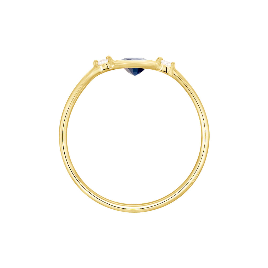 Bague Or Jaune Jahyna Saphir Et Diamants - Spannringe Damen | OROVIVO