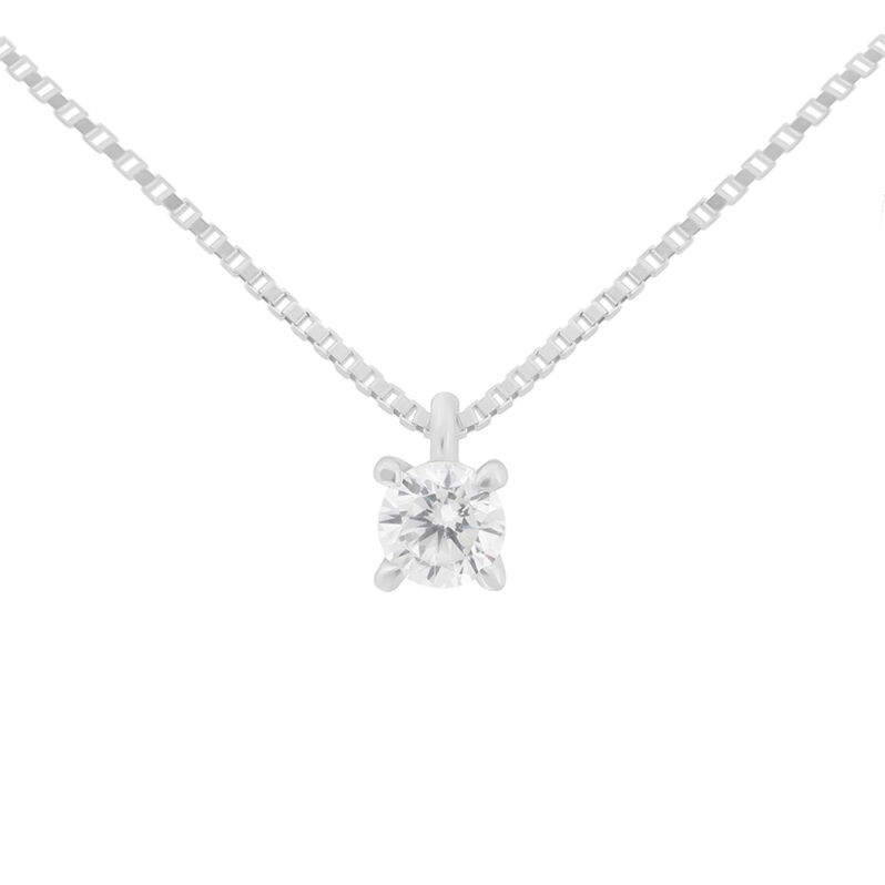 Collana Punto Luce Claire Oro Bianco Cubic Zirconia - Spannringe Damen | OROVIVO