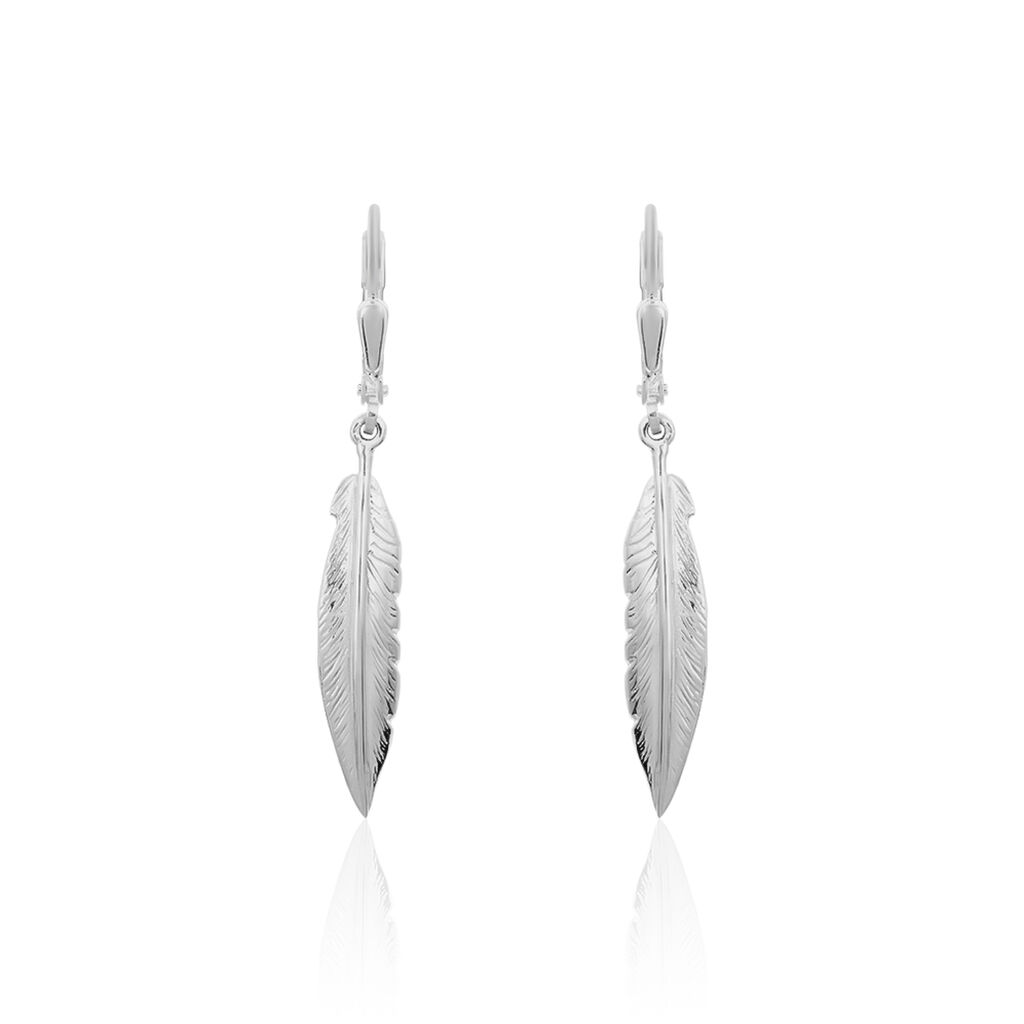 Damen Ohrhänger Lang Silber 925 Feder - Ohrhänger Damen | OROVIVO
