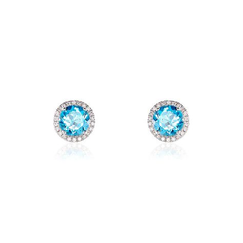 Damen Ohrstecker Weißgold 585 Topas Blau 1,17ct Feli  - Ohrstecker Damen | OROVIVO