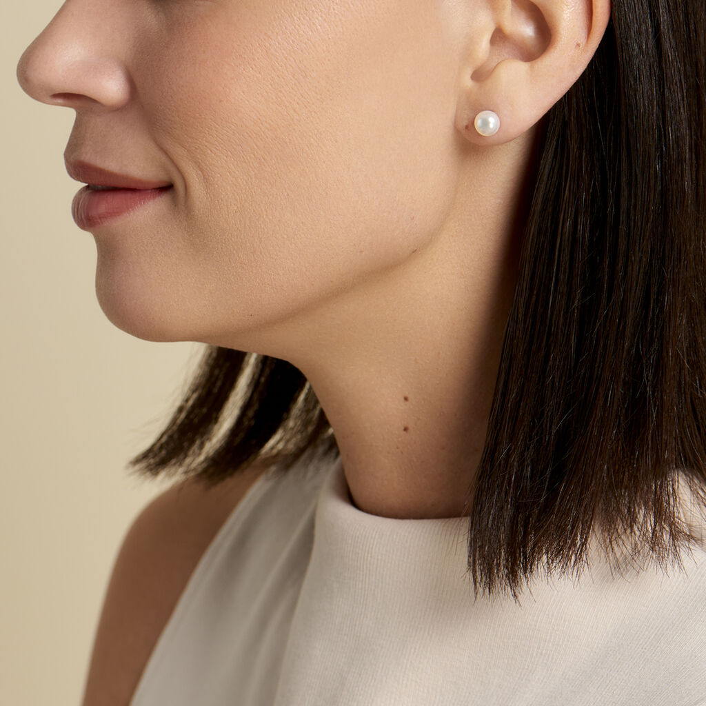Damen Perlenohrringe Gold 585 Zuchtperle 6-7mm Grace - Ohrstecker Damen | OROVIVO