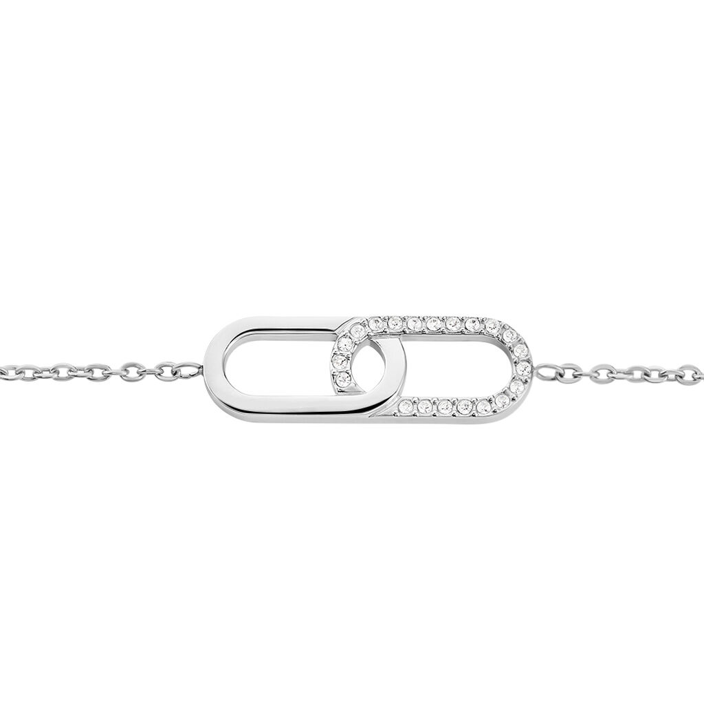 Bracelet Rekia Acier Blanc Strass - Spannringe Damen | OROVIVO