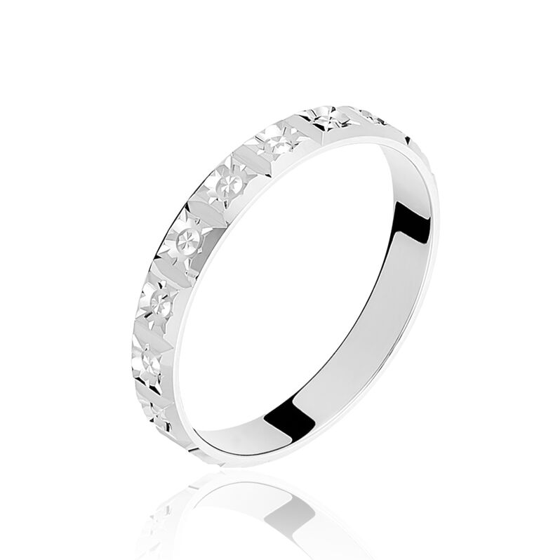 Alliance Marya Carree Diamantee Ruban Plat Or Blanc - Spannringe Unisex | OROVIVO