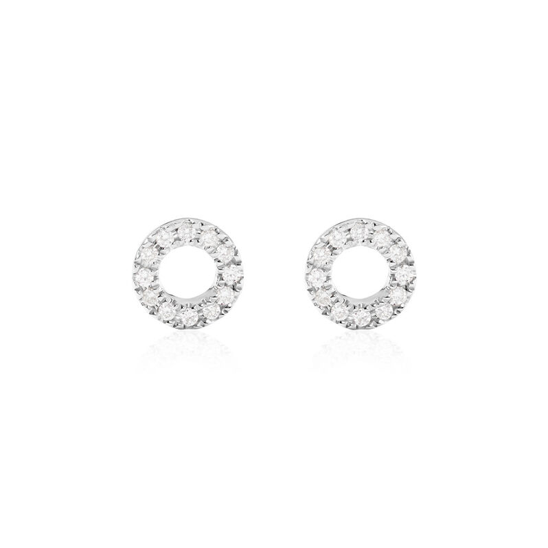 GWEN Damen Ohrstecker Weißgold 375 (9 Karat) Diamant Weiß 0,07 ct - Ohrstecker Damen | OROVIVO