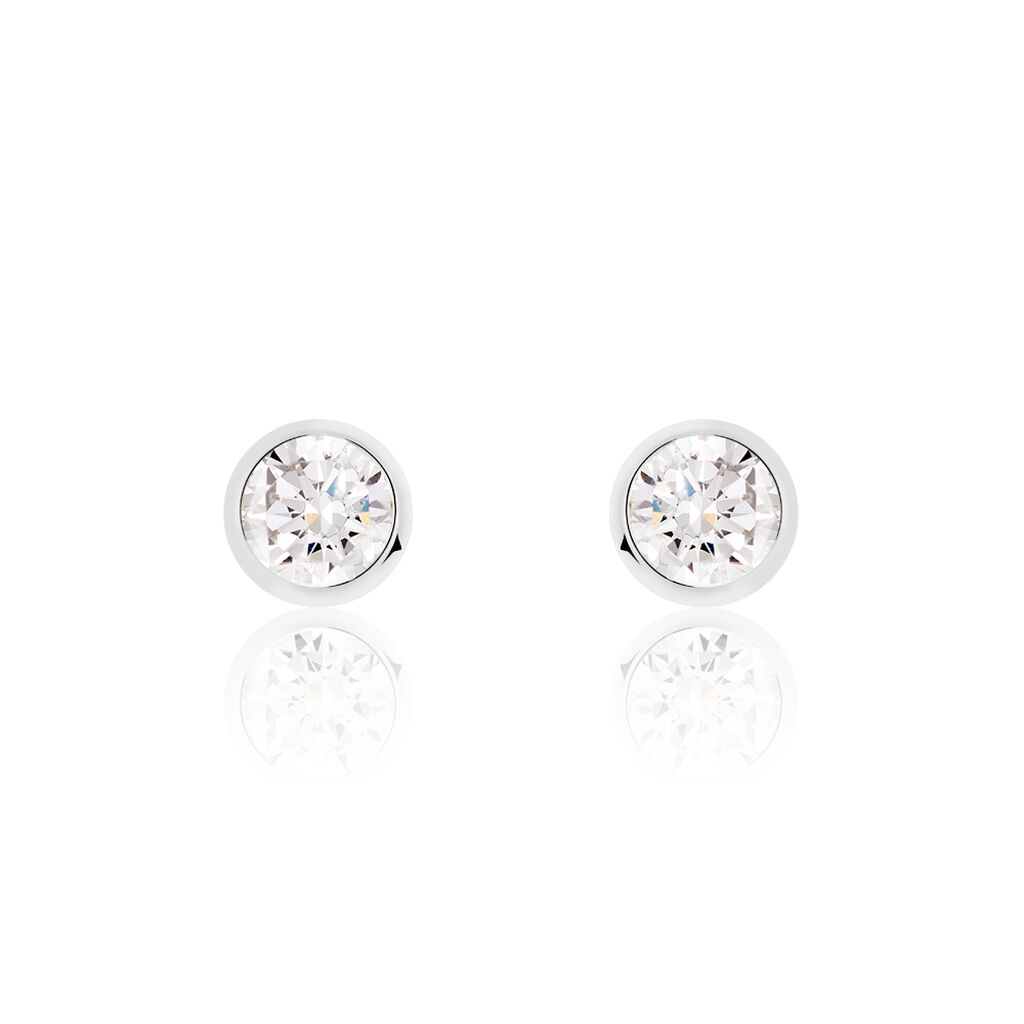 RAGNA Damen Ohrstecker Wei&szlig;gold 333 (8 Karat) Zirkonia Wei&szlig;