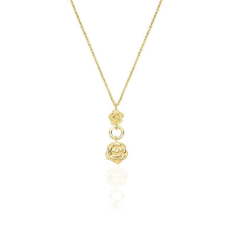 ROSALIA Damen Collier Silber vergoldet 925 Rosette - Halsketten Damen | OROVIVO