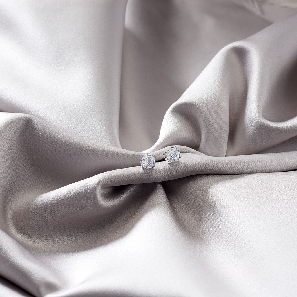 RESI Damen Ohrstecker Silber 925 Zirkonia Weiß 4,5 ct - Ohrstecker Damen | OROVIVO