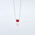 VELOURA Damen Collier Silber 925 Glas Rot 0,13 ct Rechteckig