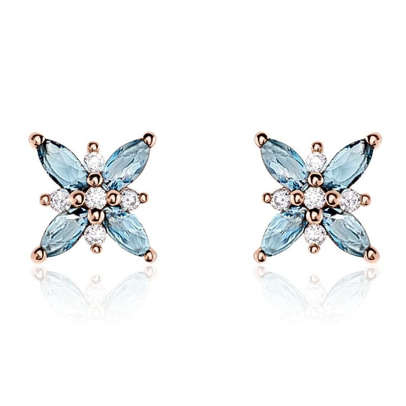 Boucles D'oreilles Puces Anabele Or Rose Topaze Oxyde - Spannringe Damen | OROVIVO