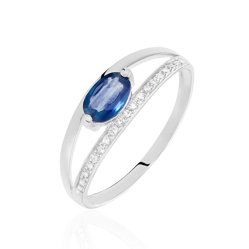 ALEXA Damen Ring Wei&szlig;gold 375 (9 Karat) Saphir Blau 0,52 ct - Hochzeitsringe Damen | OROVIVO