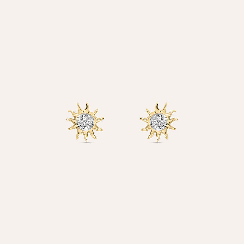 Orecchini Lobo Golden Dream Placcato Oro Giallo Cubic Zirconia - Spannringe Damen | OROVIVO