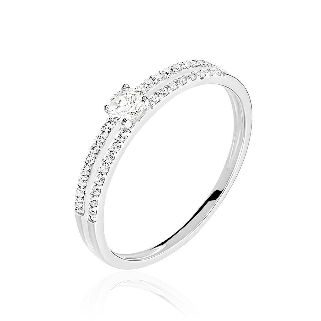 Bague Aisse Or Blanc Oxyde De Zirconium - Spannringe Damen | OROVIVO