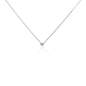 Damen Halskette Silber 925 Diamant 0,04ct - Herzketten Damen | OROVIVO