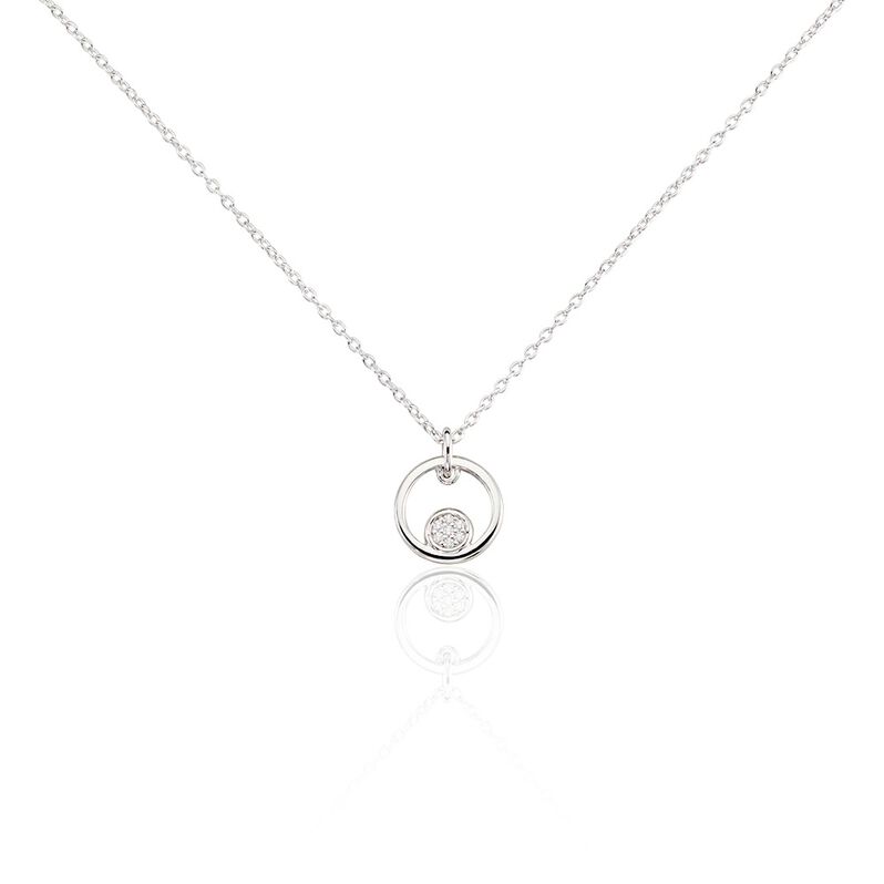 ELUISA Damen Collier Silber 925 Zirkonia Wei&szlig; 0,01 ct Kreis B 1,2 mm - Halsketten Damen | OROVIVO