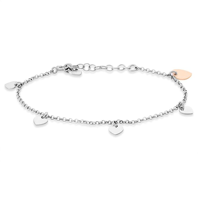 Bracciale Silver Collection Argento Bicolore Bianco / Rosa - Spannringe Damen | OROVIVO