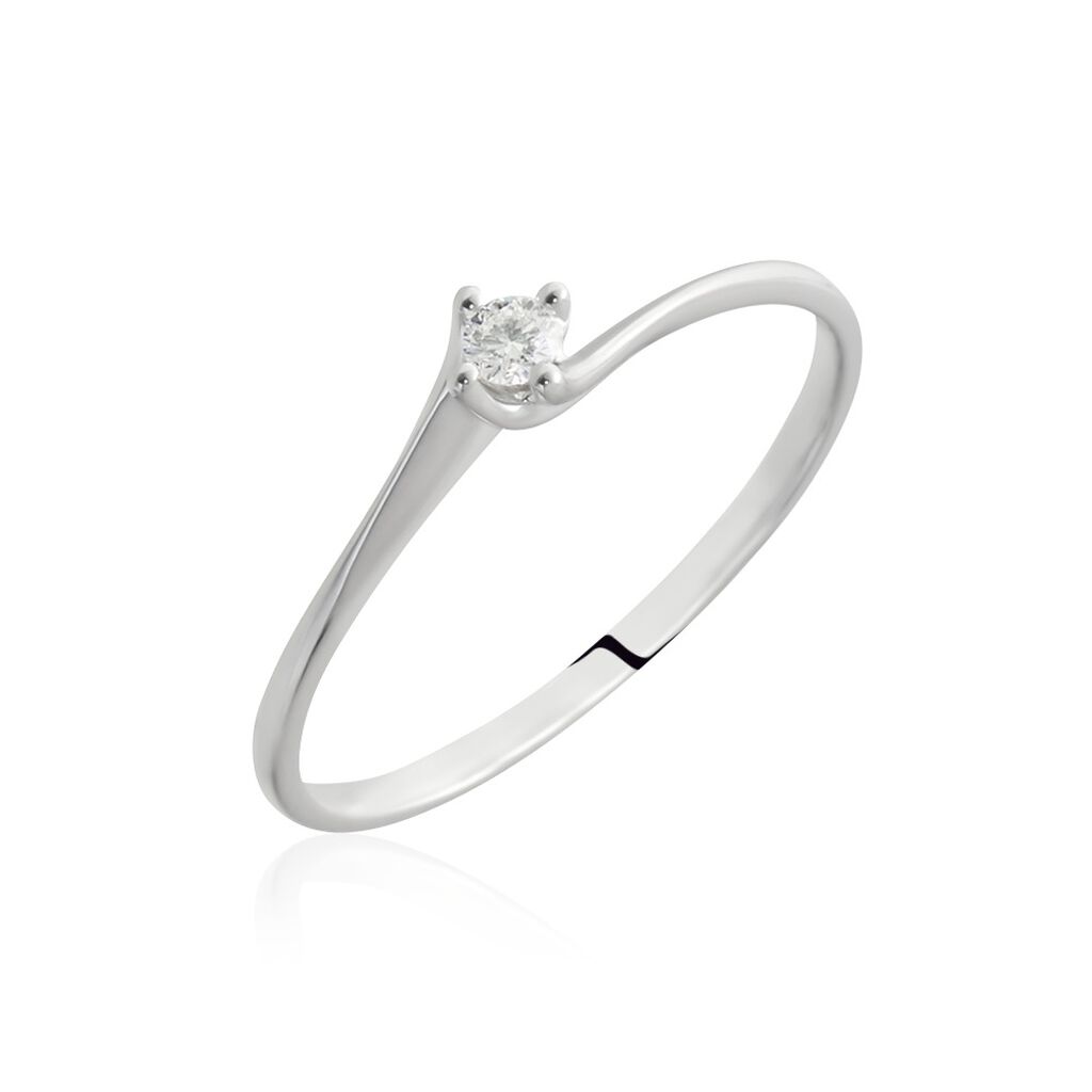 Damen Ring Weißgold 750 Diamant 0,05ct Firmamenti  - Solitärringe Damen | OROVIVO