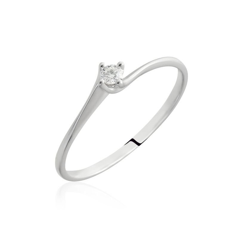 Damen Ring Weißgold 750 Diamant 0,05ct Firmamenti  - Solitärringe Damen | OROVIVO