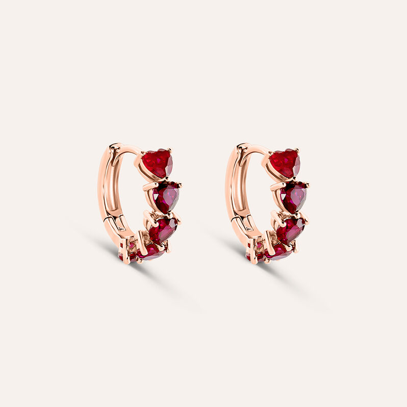 Orecchini A Cerchio Silver Rainbow Argento Rosa Cubic Zirconia - Spannringe Damen | OROVIVO
