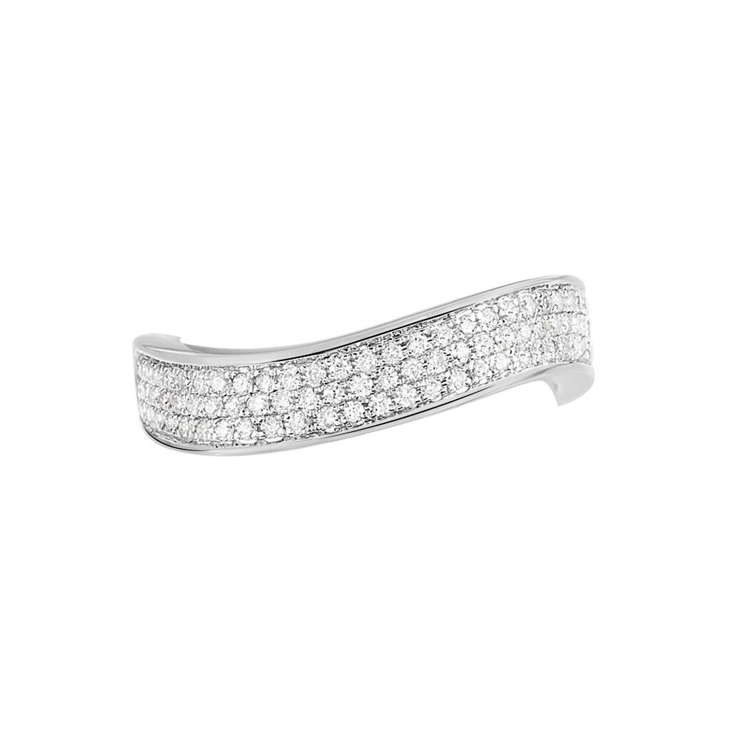 Damen Ring Weißgold 750 Diamant 0,34ct Welle Glimmer  - Ringe mit Stein Damen | OROVIVO