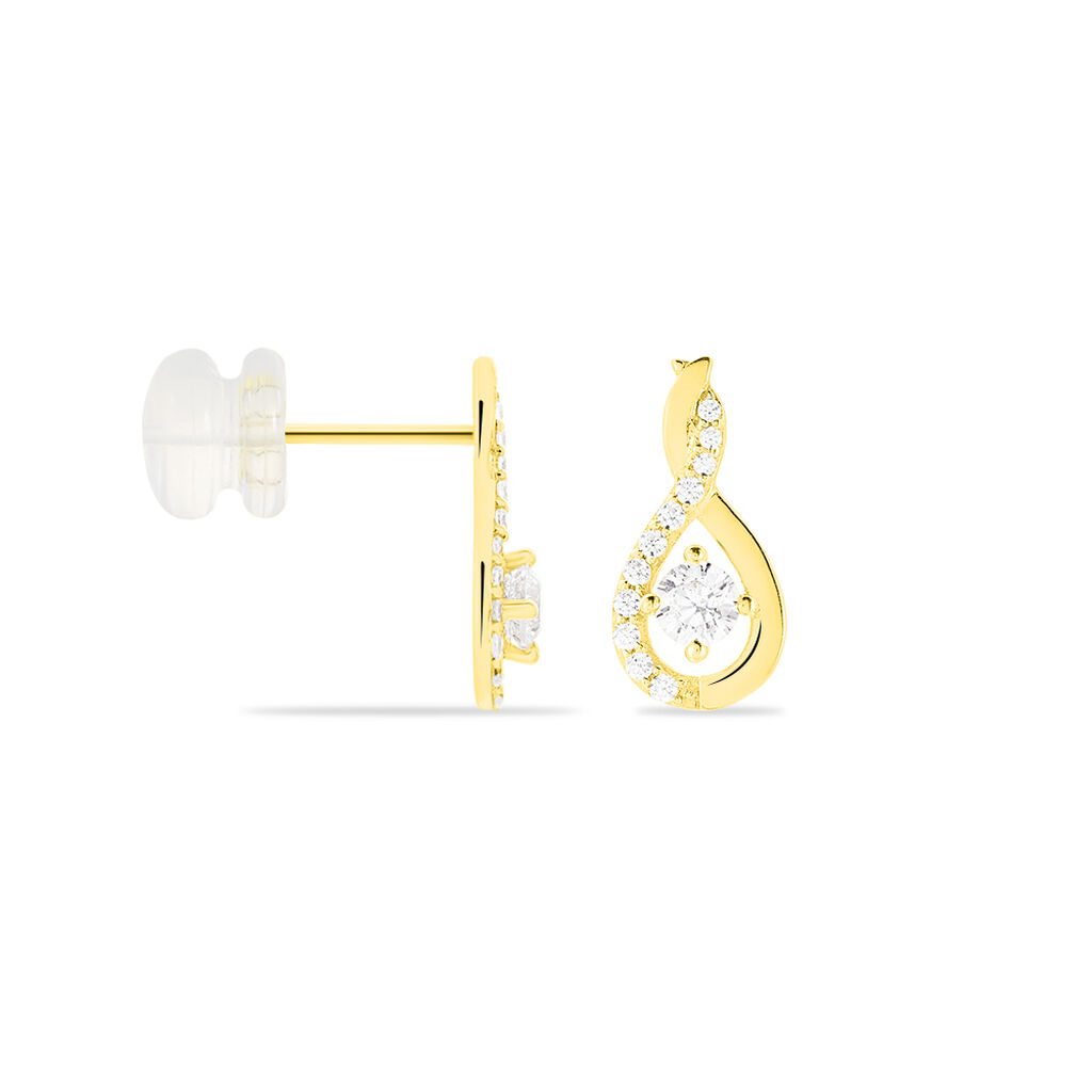 Damen Ohrringe Lang Gold 375 Zirkonia Tropfen Evana  - Ohrringe mit Stein Damen | OROVIVO