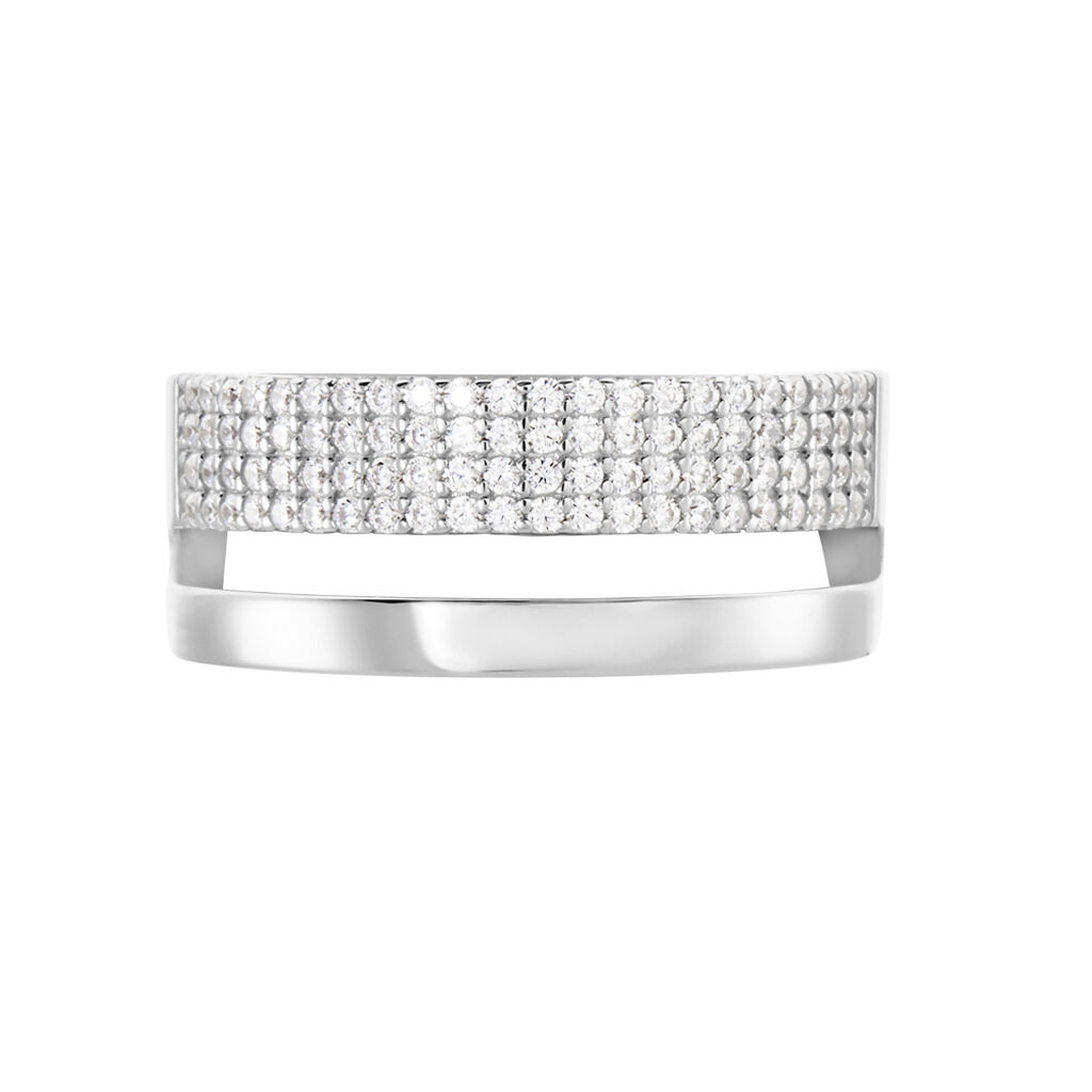 ROSSANA Damen Ring Silber 925 Zirkonia Wei&szlig; B 8,1 mm