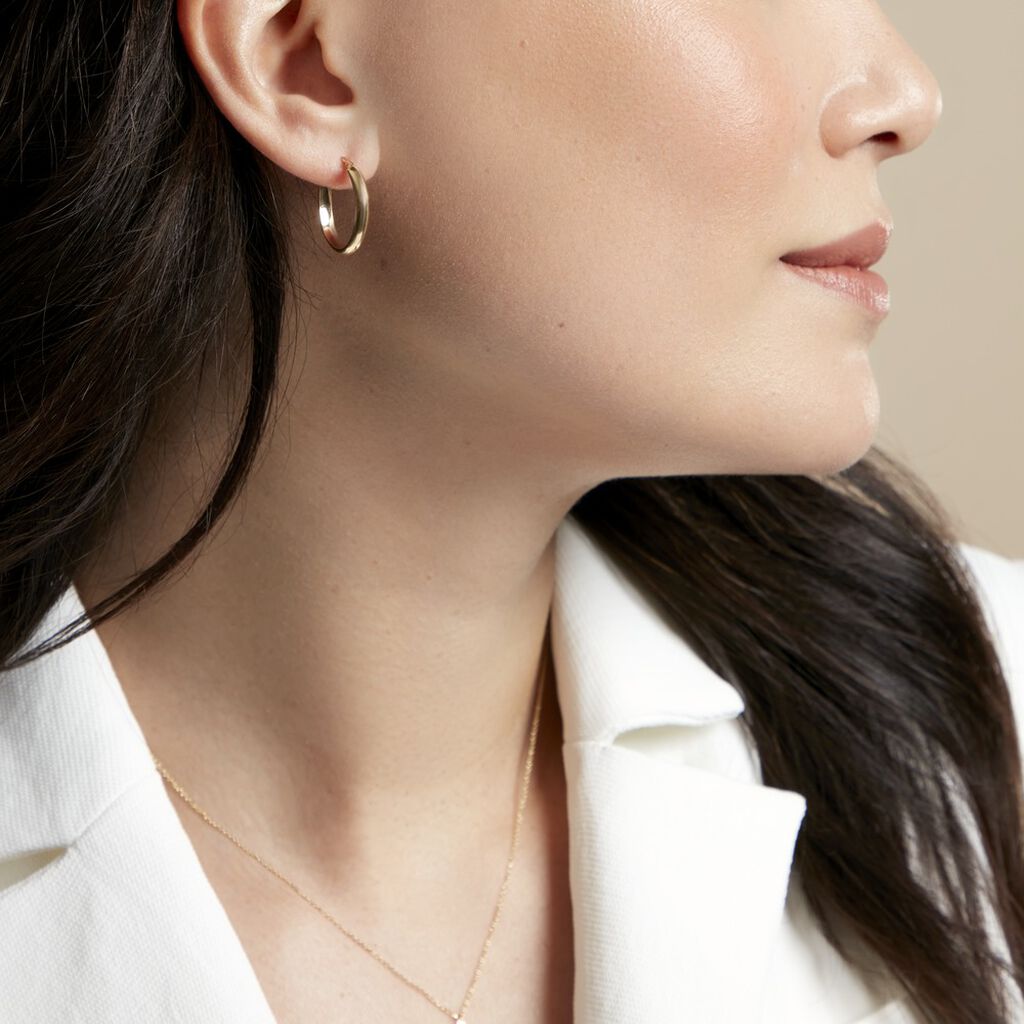 SHALANA OVAL Damen Creolen Gold 375 (9 Karat) Oval B 3 mm