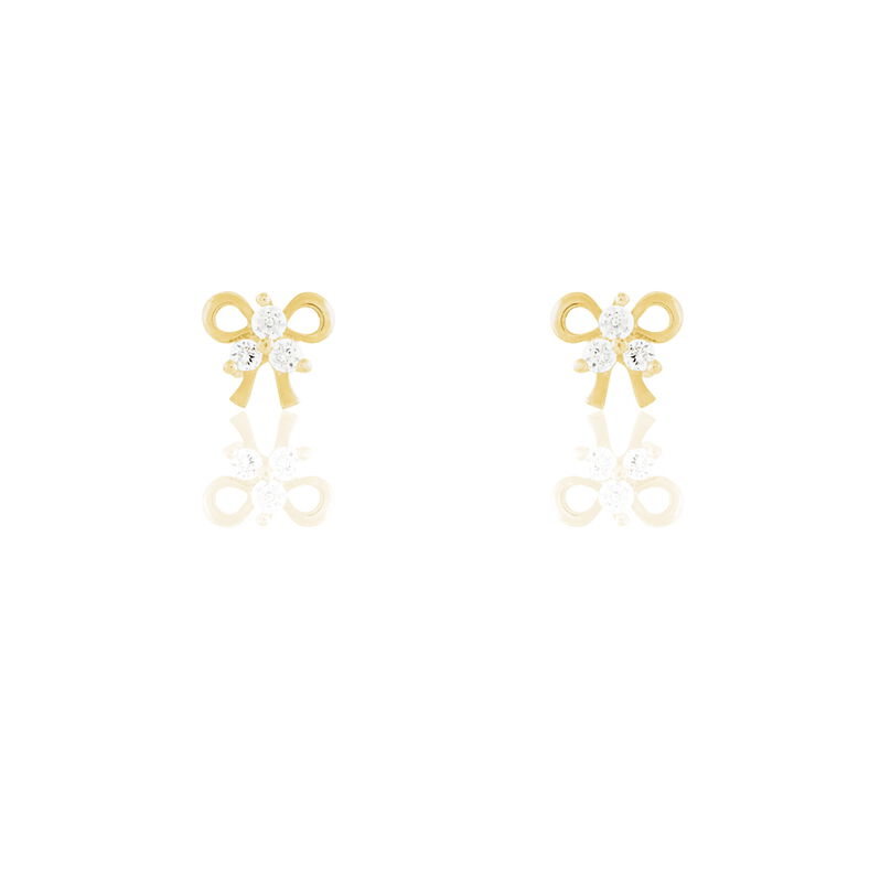 Ohrstecker Gold 375 Zirkonia Schleife - Ohrstecker Familie | OROVIVO