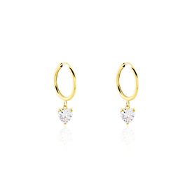 Damen Creolen Gold 375 Zirkonia Herz Chloe - Creolen Damen | OROVIVO