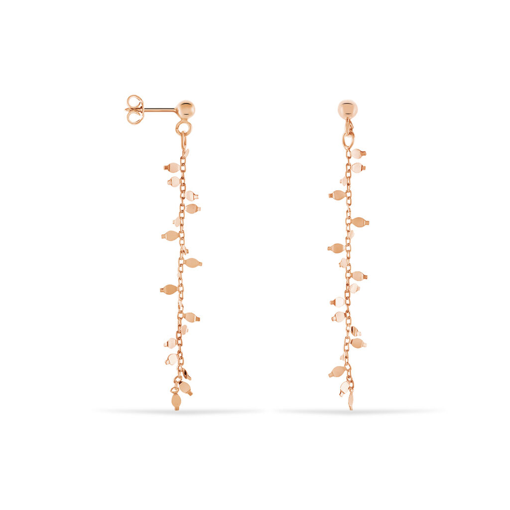 Damen Ohrstecker Lang Silber 925 Rosé Vergoldet  - Ohrringe Damen | OROVIVO