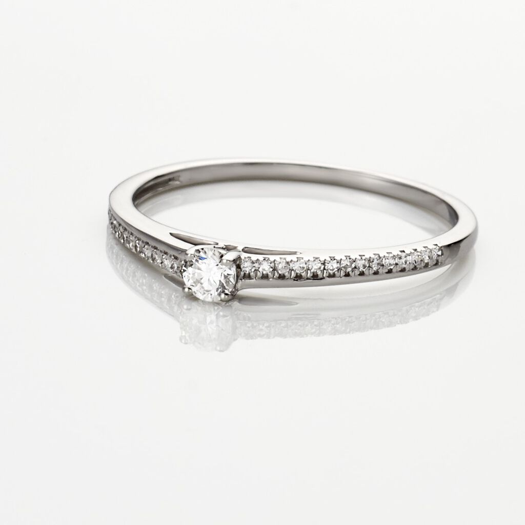 Damen Ring Weißgold 375 Diamant 0,15ct Alexandra  - Verlobungsringe Damen | OROVIVO