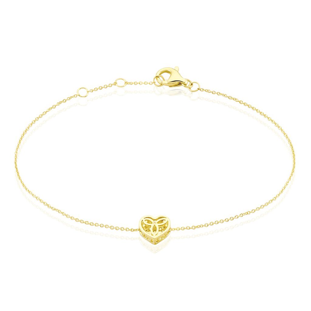 KILA Damen Armband Gold 375 (9 Karat) Herz