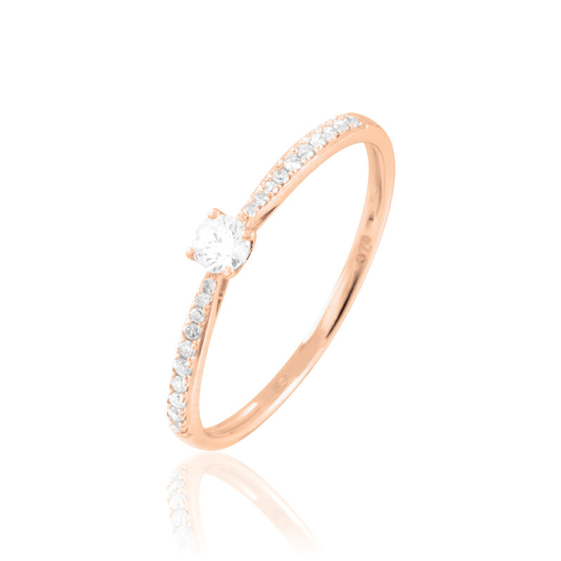 Bague Solitaire Hemera Or Rose Diamant - Spannringe Damen | OROVIVO