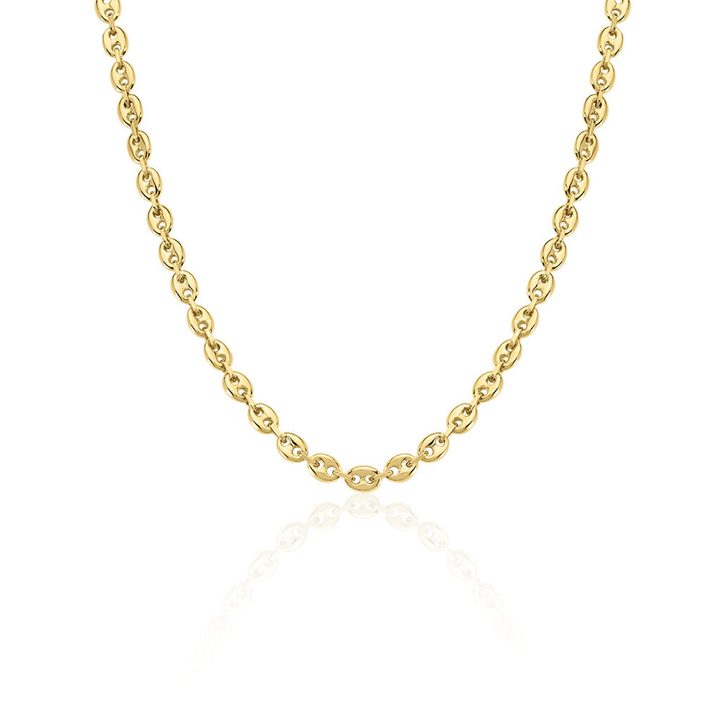 KOFI Damen Collier Silber vergoldet 925 B 3,8 mm, Collier ohne Stein