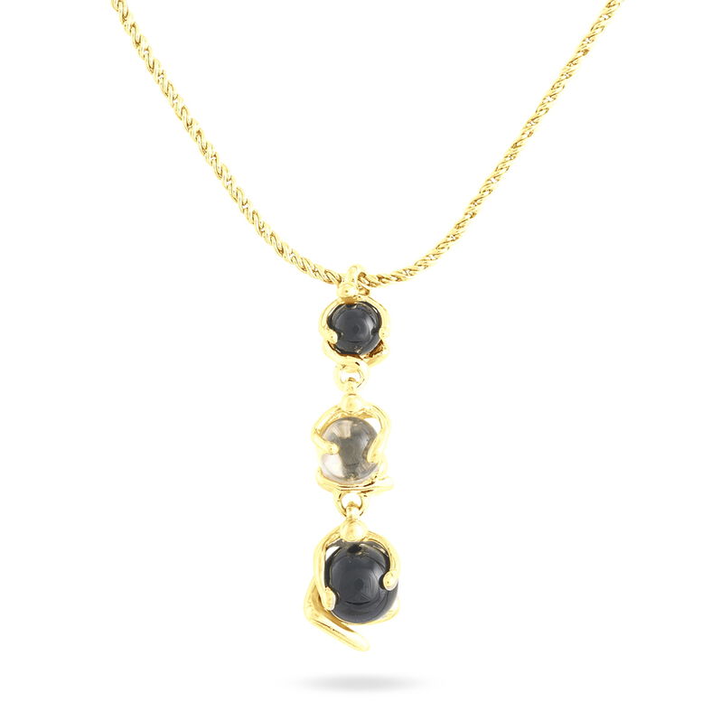 Collier Dorssafae Laiton Jaune Onyx Et Olivine - Spannringe Damen | OROVIVO