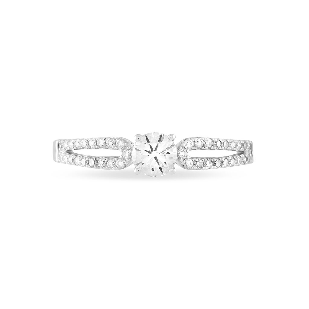 Bague Solitaire Katalina Or Blanc Diamant - Spannringe Damen | OROVIVO