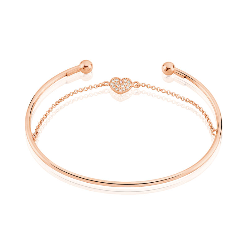 Jonc Argent Rose Habibatou Motif Cœur - Spannringe Damen | OROVIVO